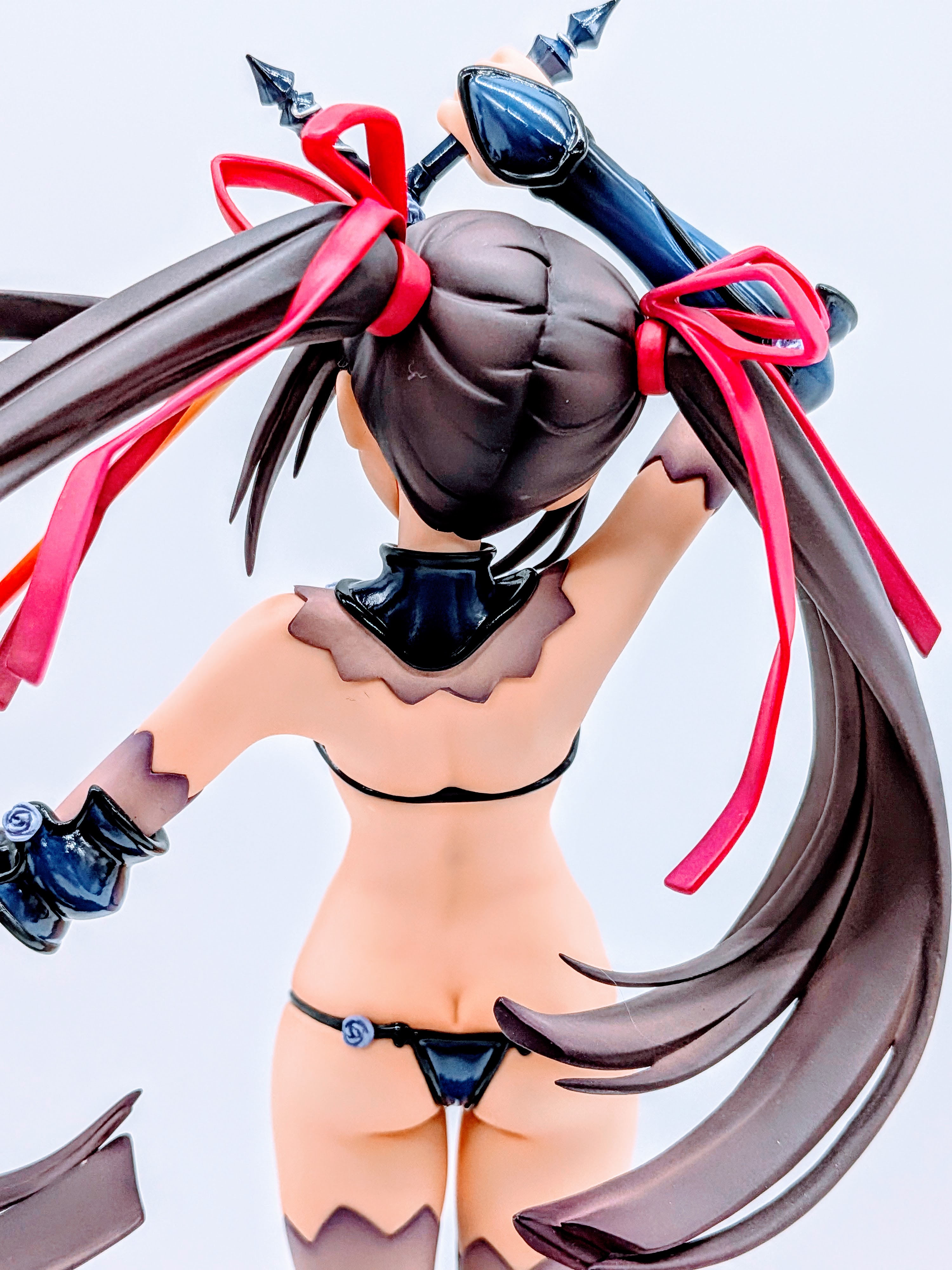 Kurumi Tokisaki rear top angle focusing on twin-tails and armor lines