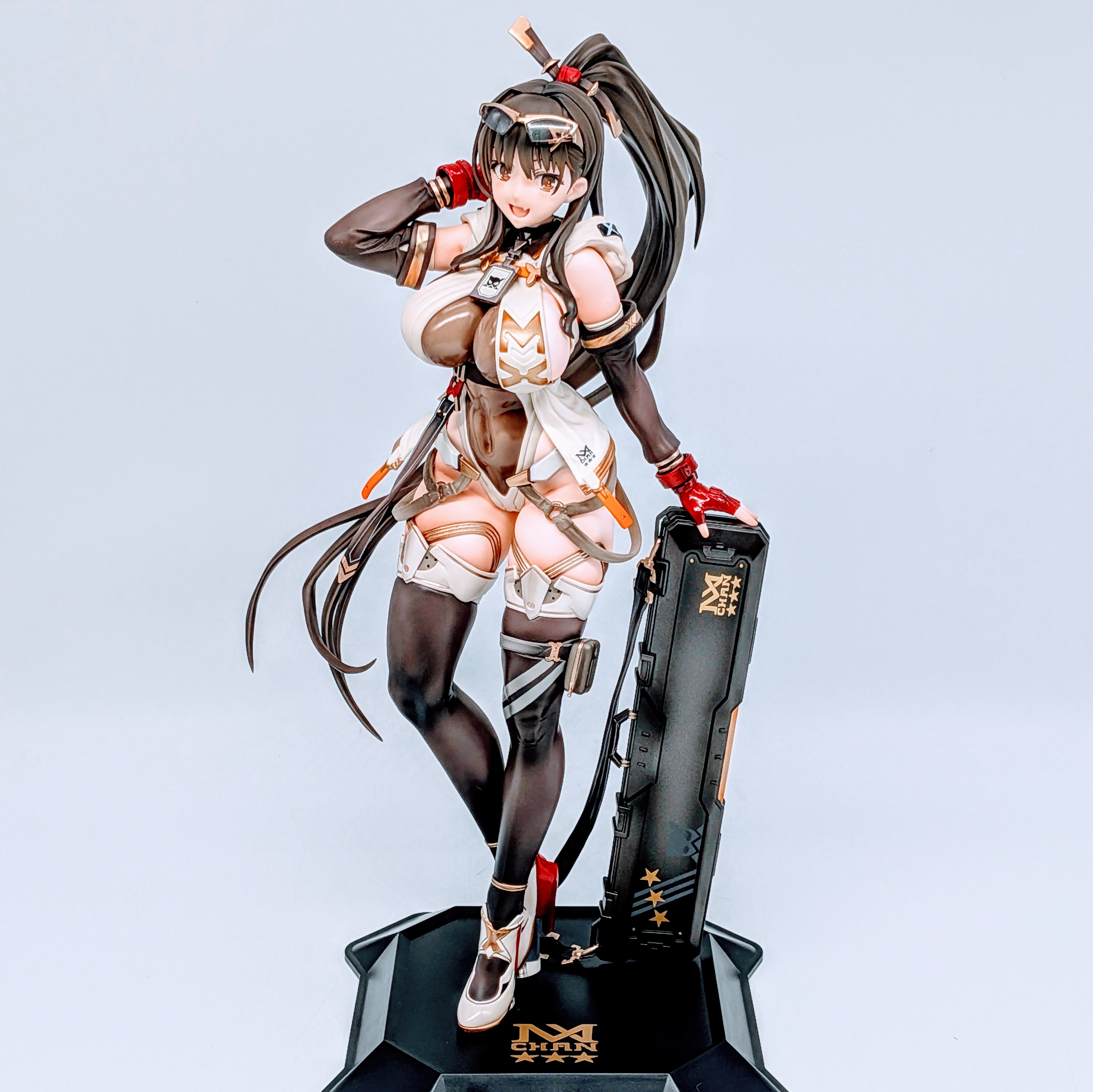Full-body front view of MX-chan 1/7 scale figure on its sci-fi base