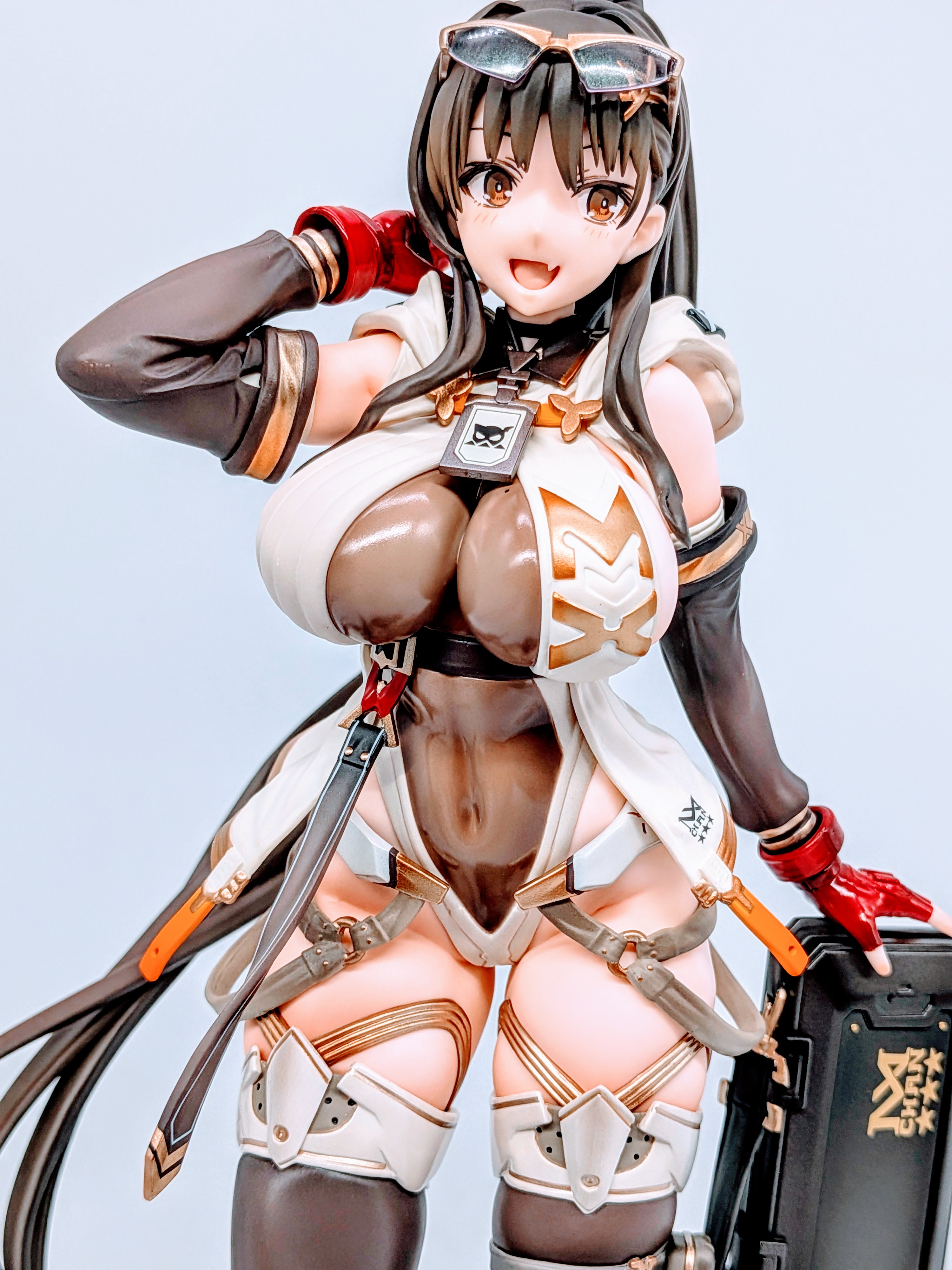 Closer front view of MX-chan figure showing her face and upper body