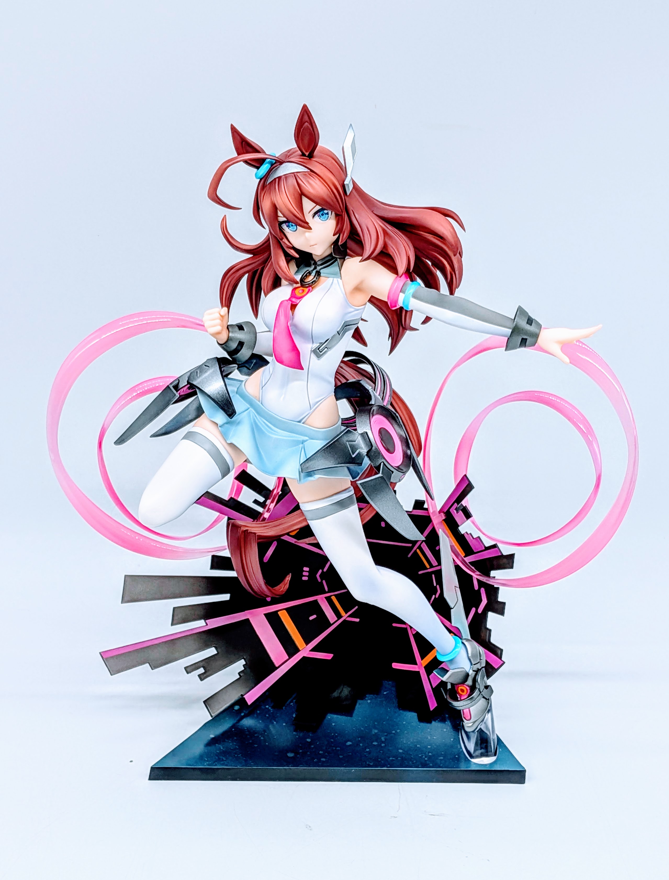 Full-body view of the Mihono Bourbon The Chestnut Cyborg 1/7 scale figure on its base