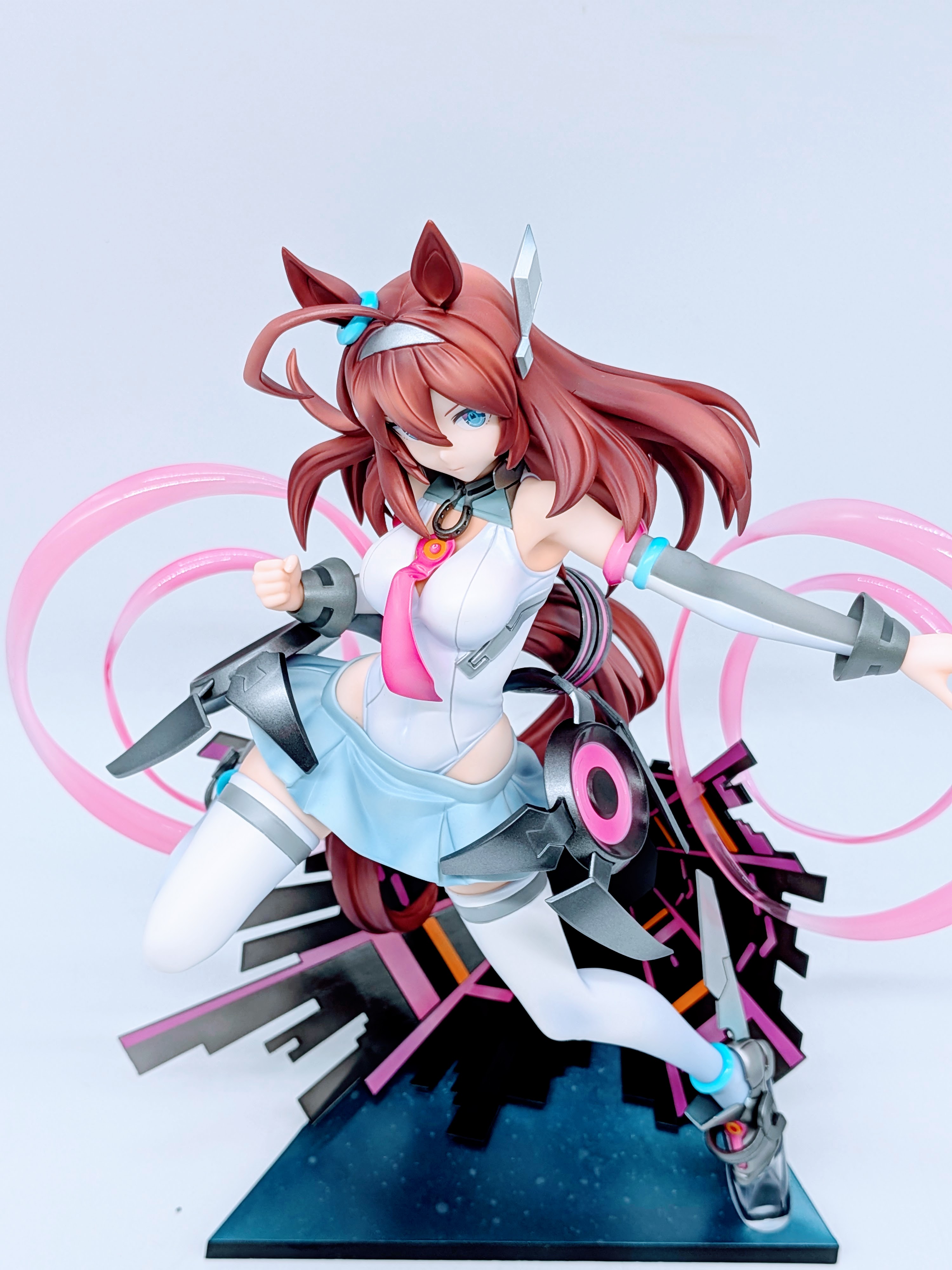 High front angle of the Mihono Bourbon figure emphasizing her face and upper body