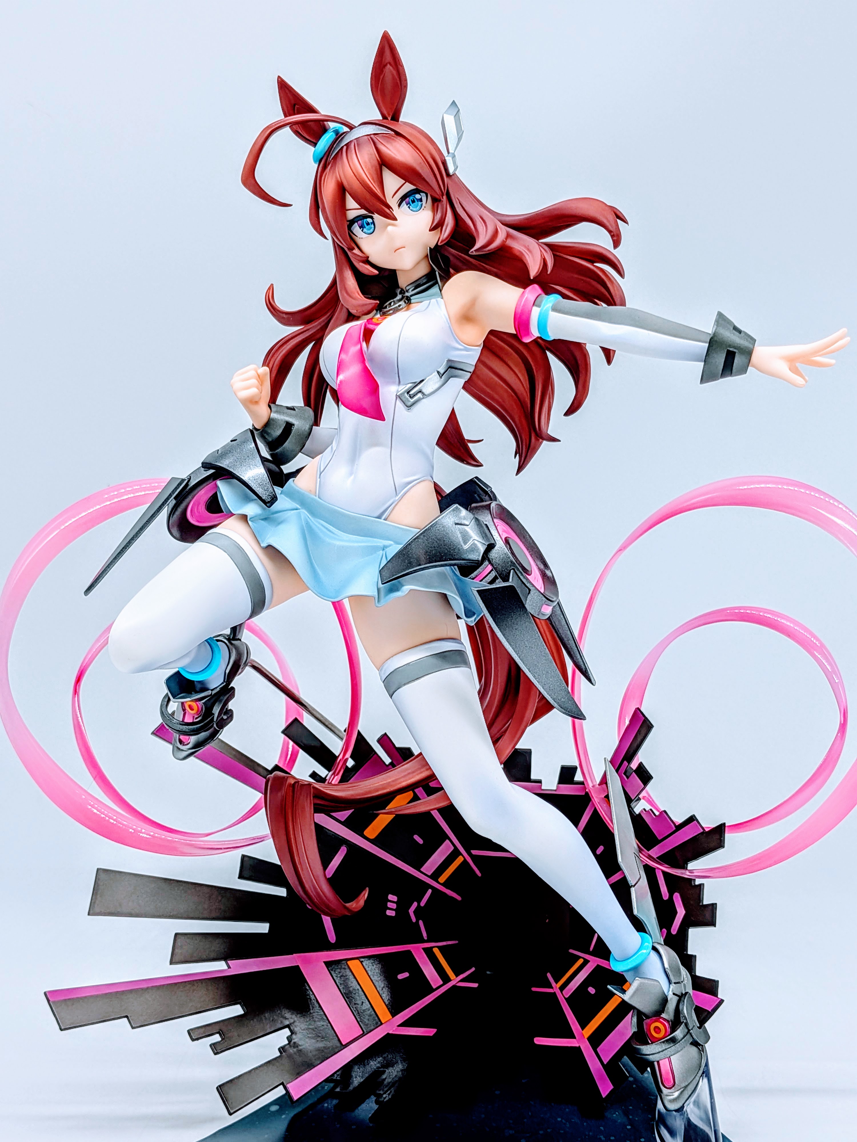 Low front angle shot of Mihono Bourbon highlighting her dynamic pose