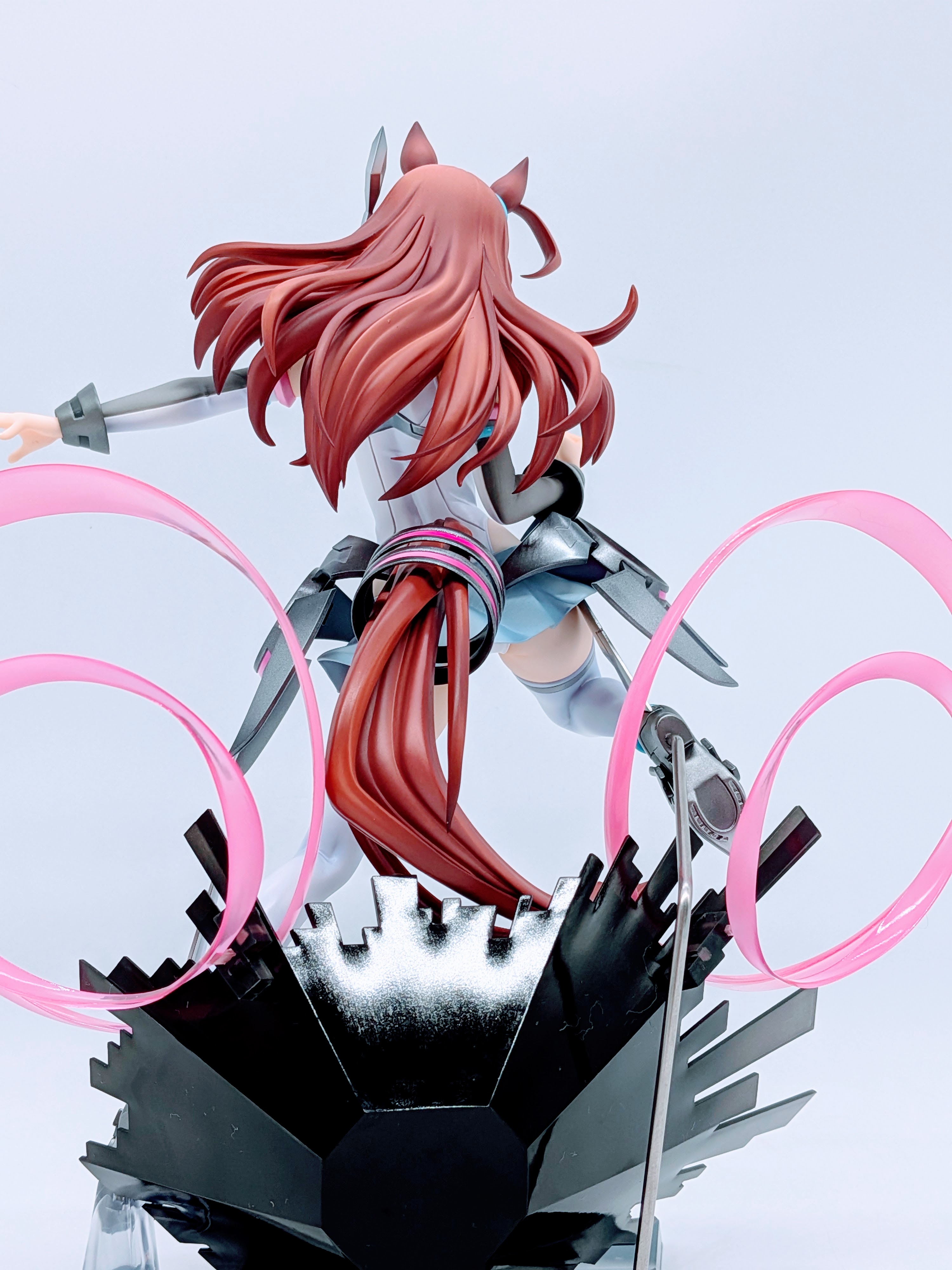 Back view focusing on Mihono Bourbon figure base and effect parts