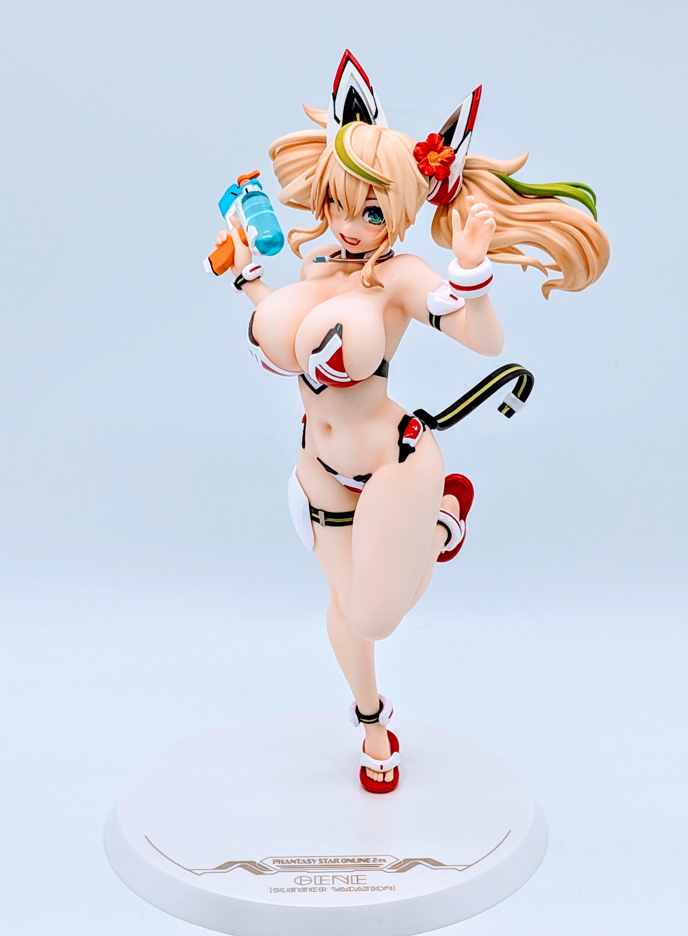 Full-body front view of Sunshine Gene Summer Vacation 1/7 scale figure on clear water base