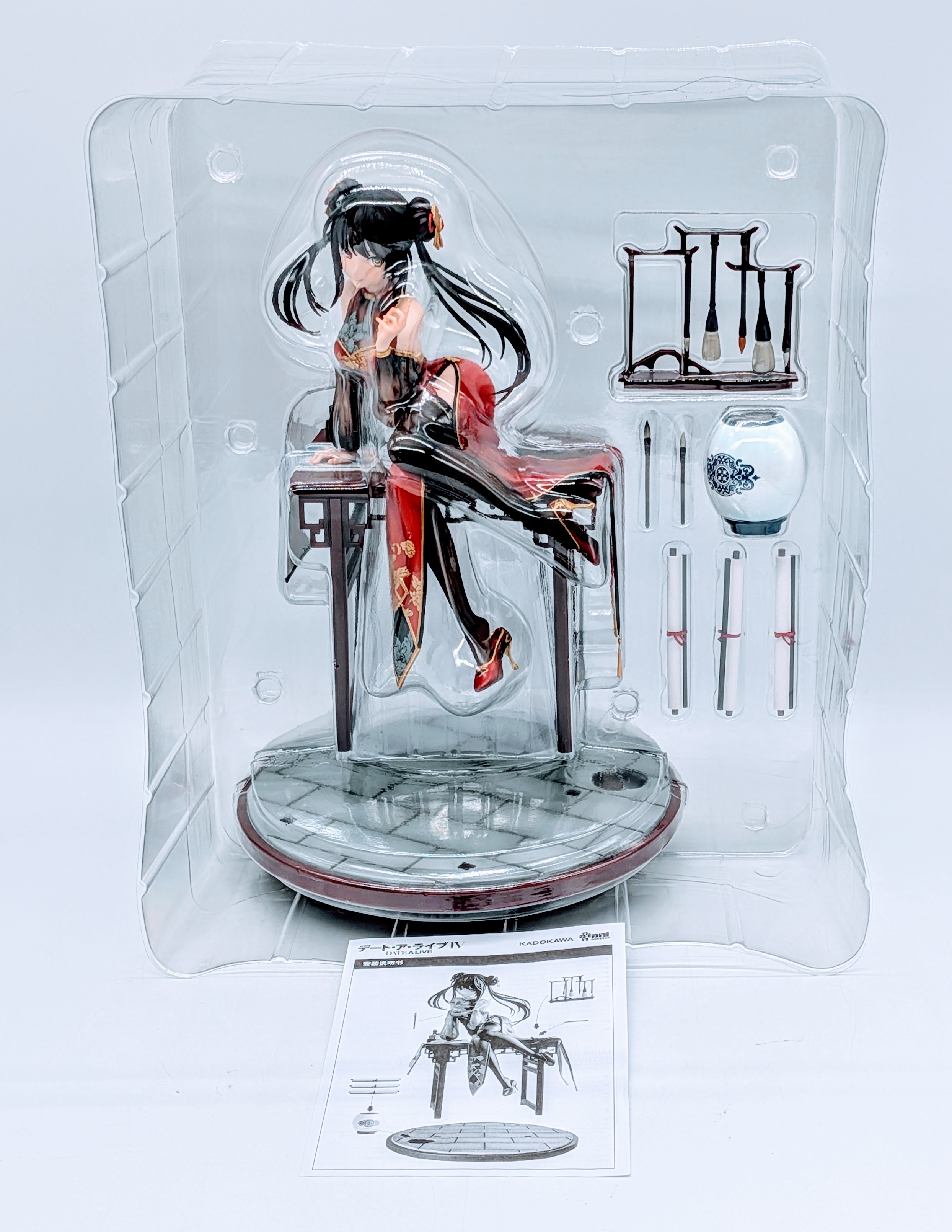 Kurumi Tokisaki Calligraphic Beauty Ver. figure in blister tray with base and accessories