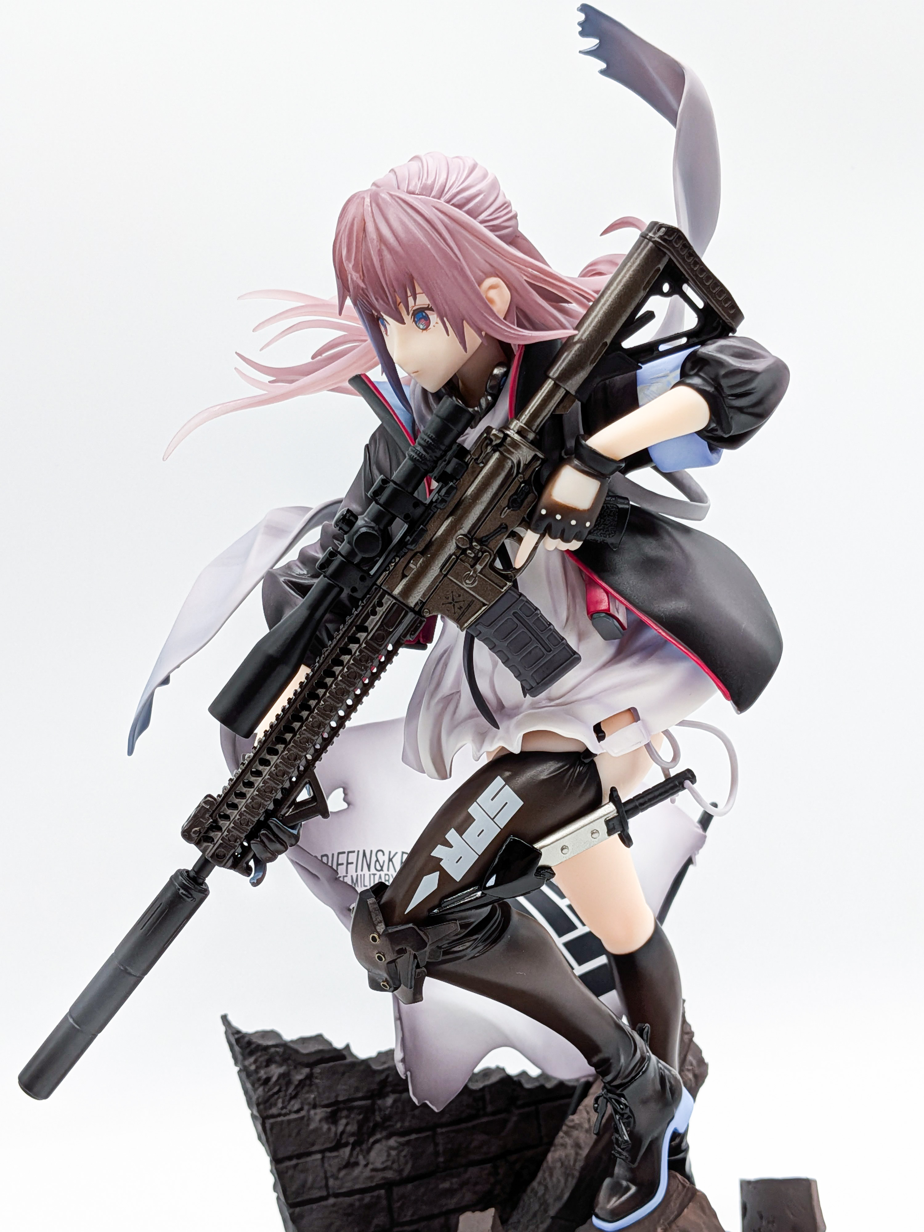 Rear low-angle view of ST AR-15 showing underwear and lifted skirt