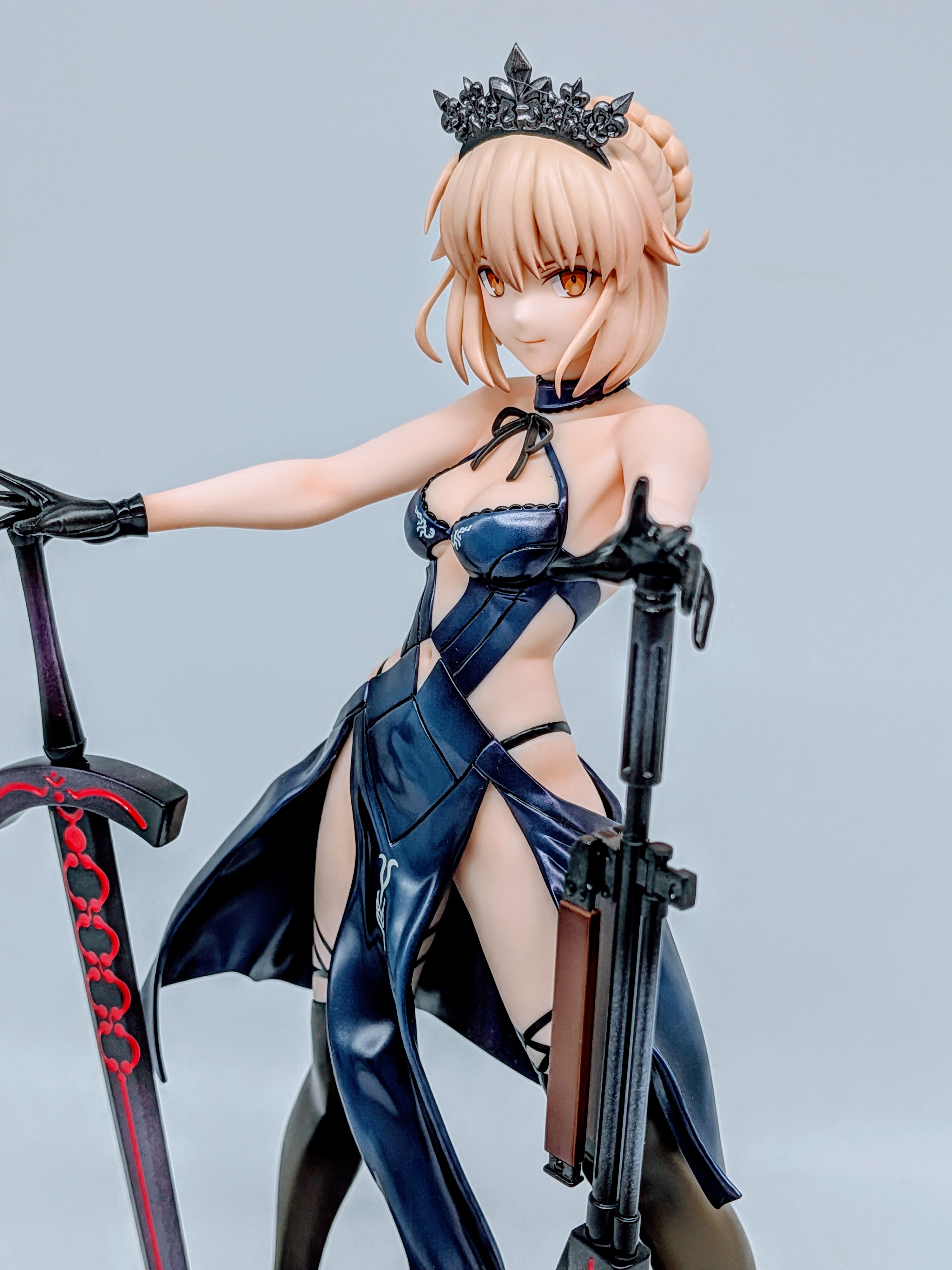 Close-up side-front view of Rider Altria Pendragon Alter