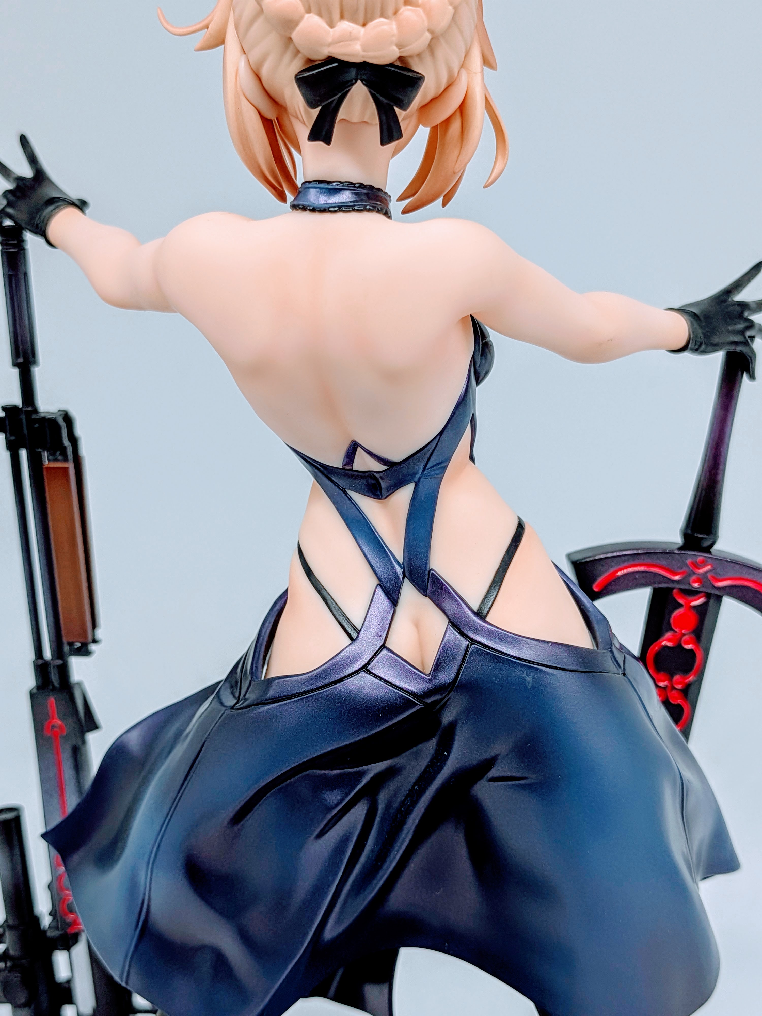 Close-up of Rider Altria Pendragon Alter open back and lower dress