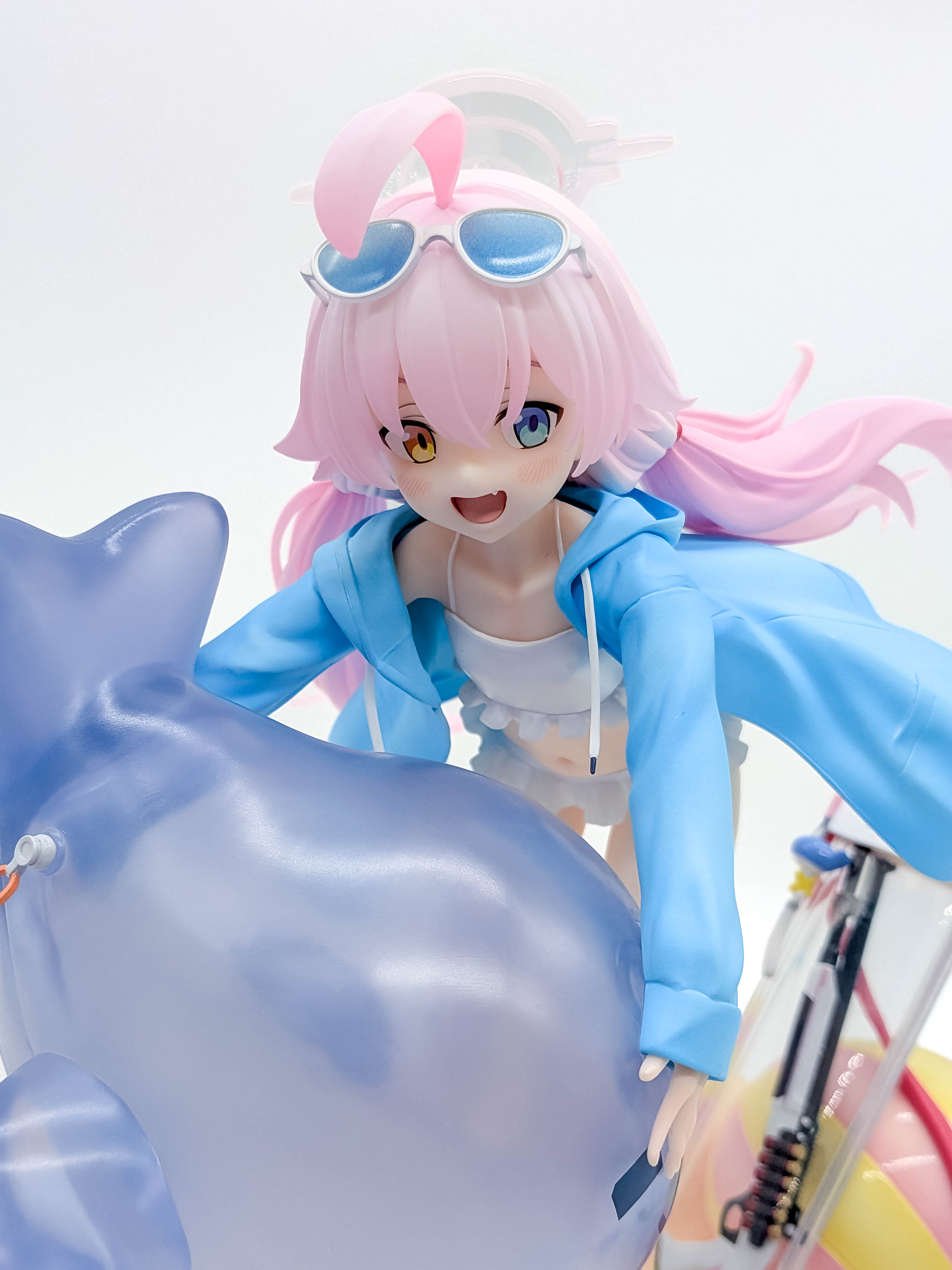 Hoshino Swimsuit front close-up with float and hoodie