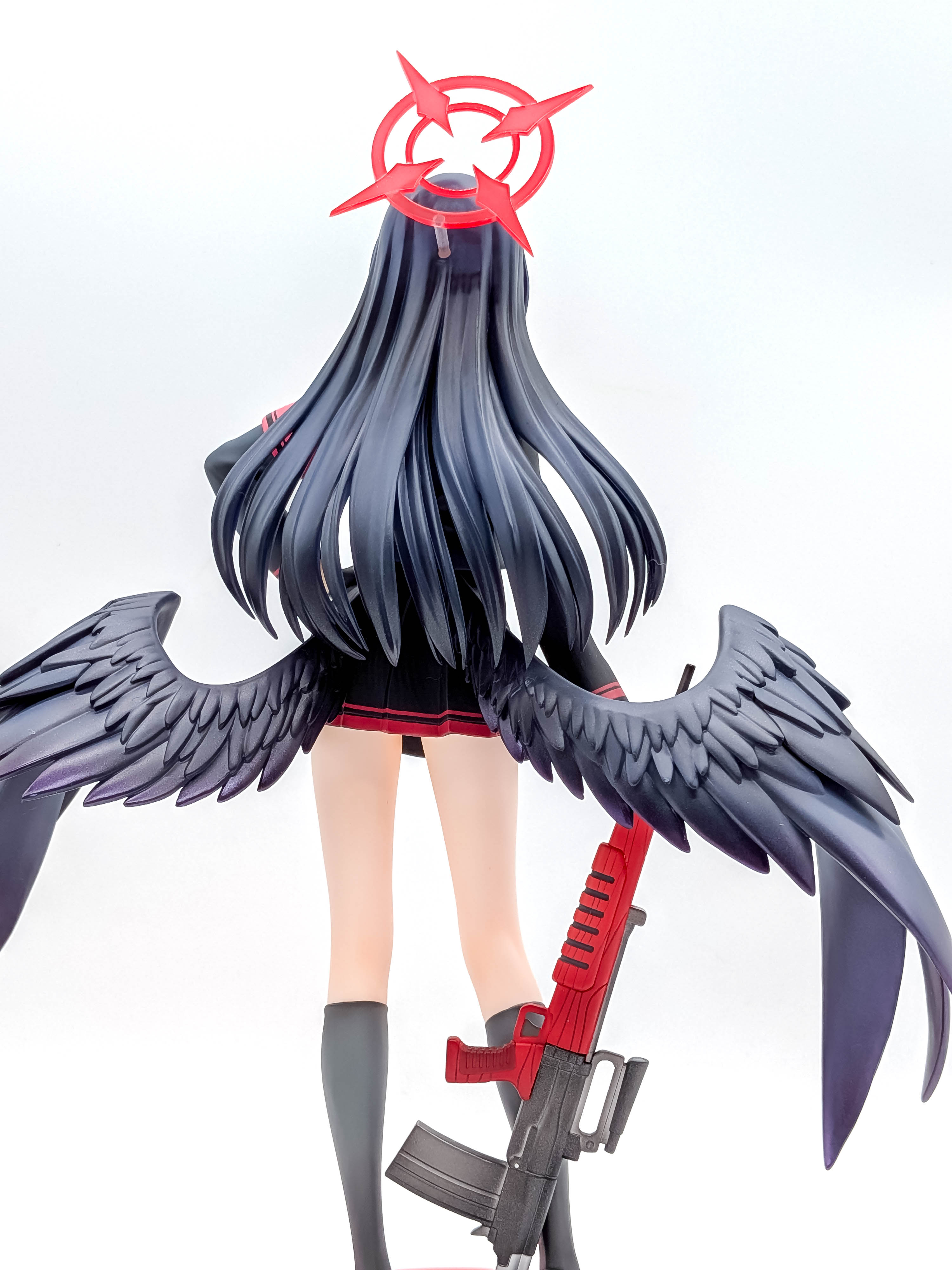 Blue Archive Ichika rear hair wings and rifle close-up