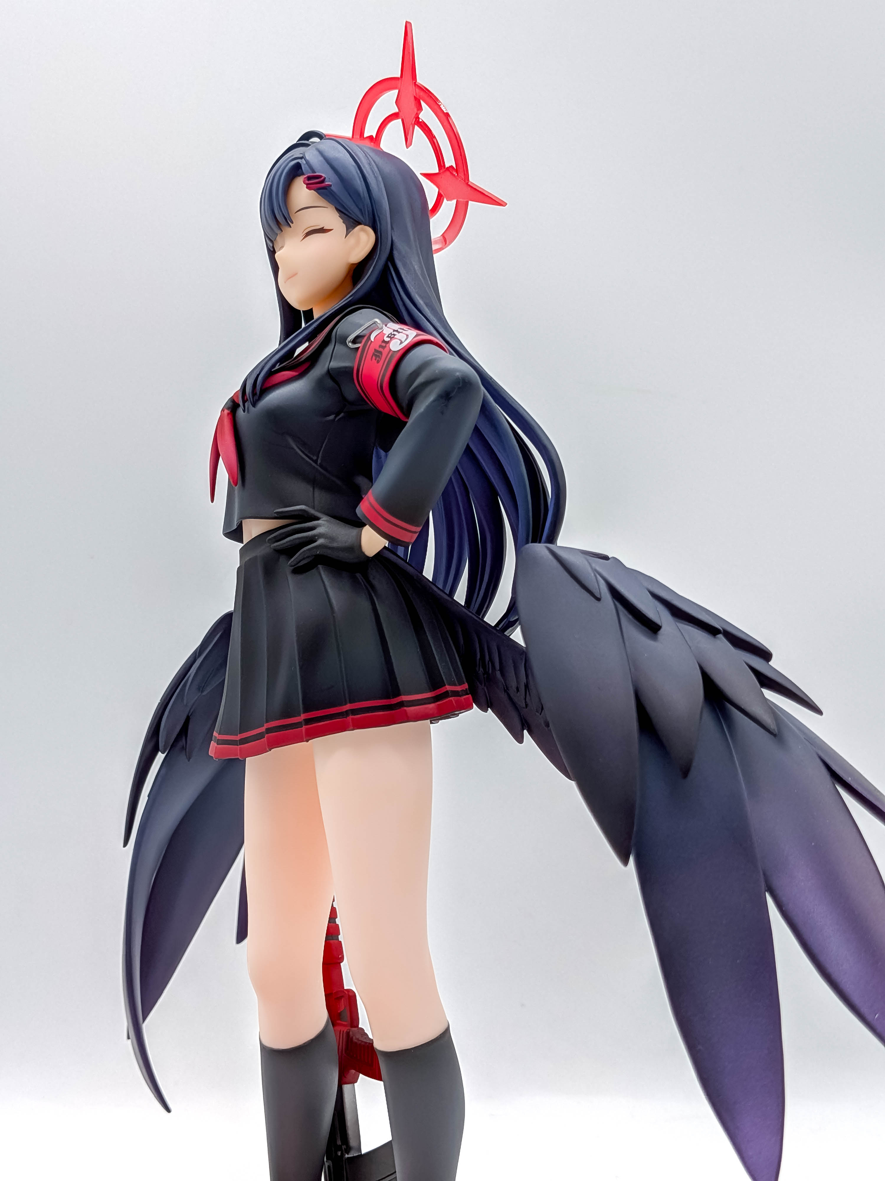Blue Archive Ichika low side view with halo wings and uniform