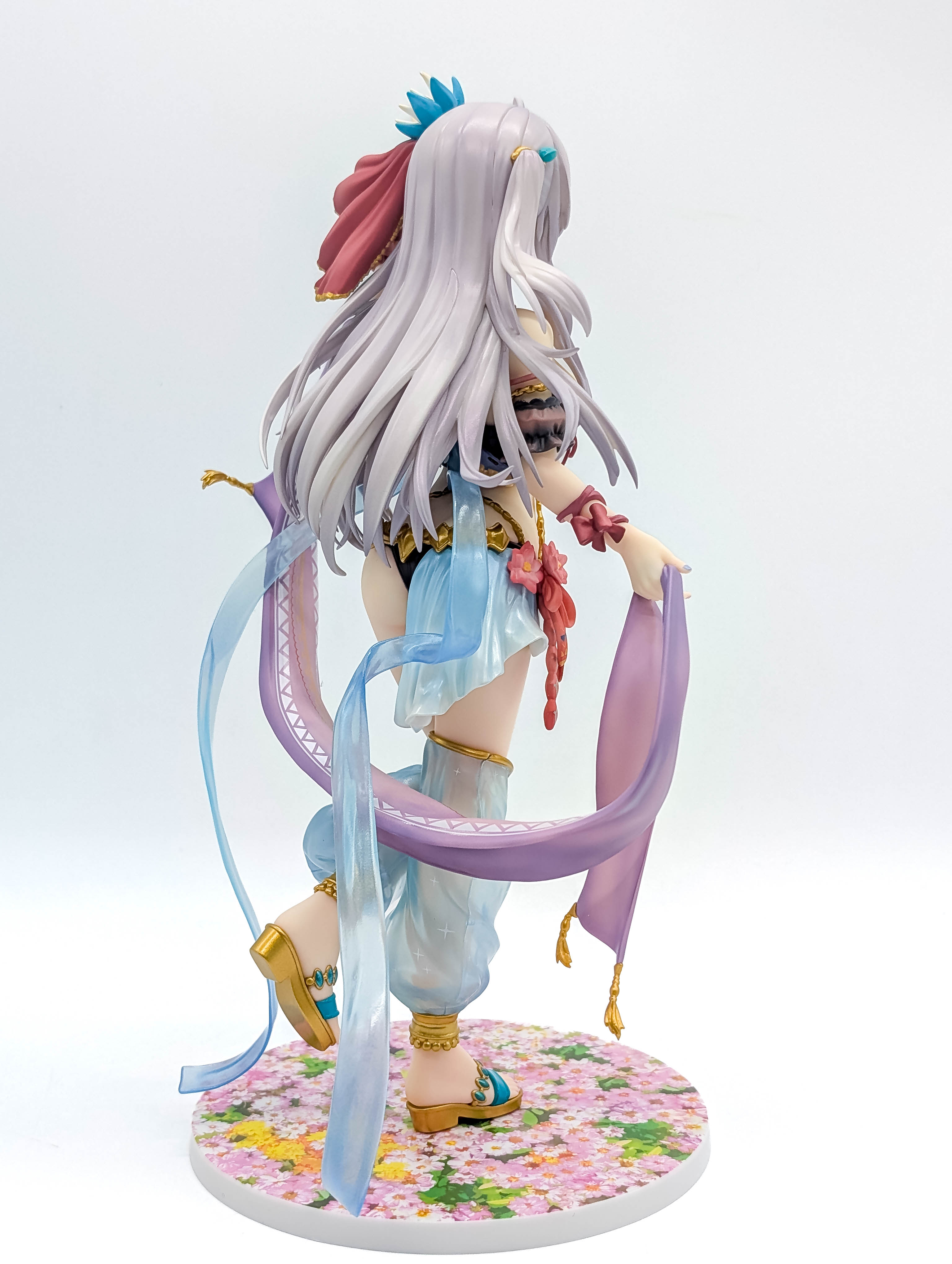 Arietta Dancer figure rear-side full view with flowing scarves