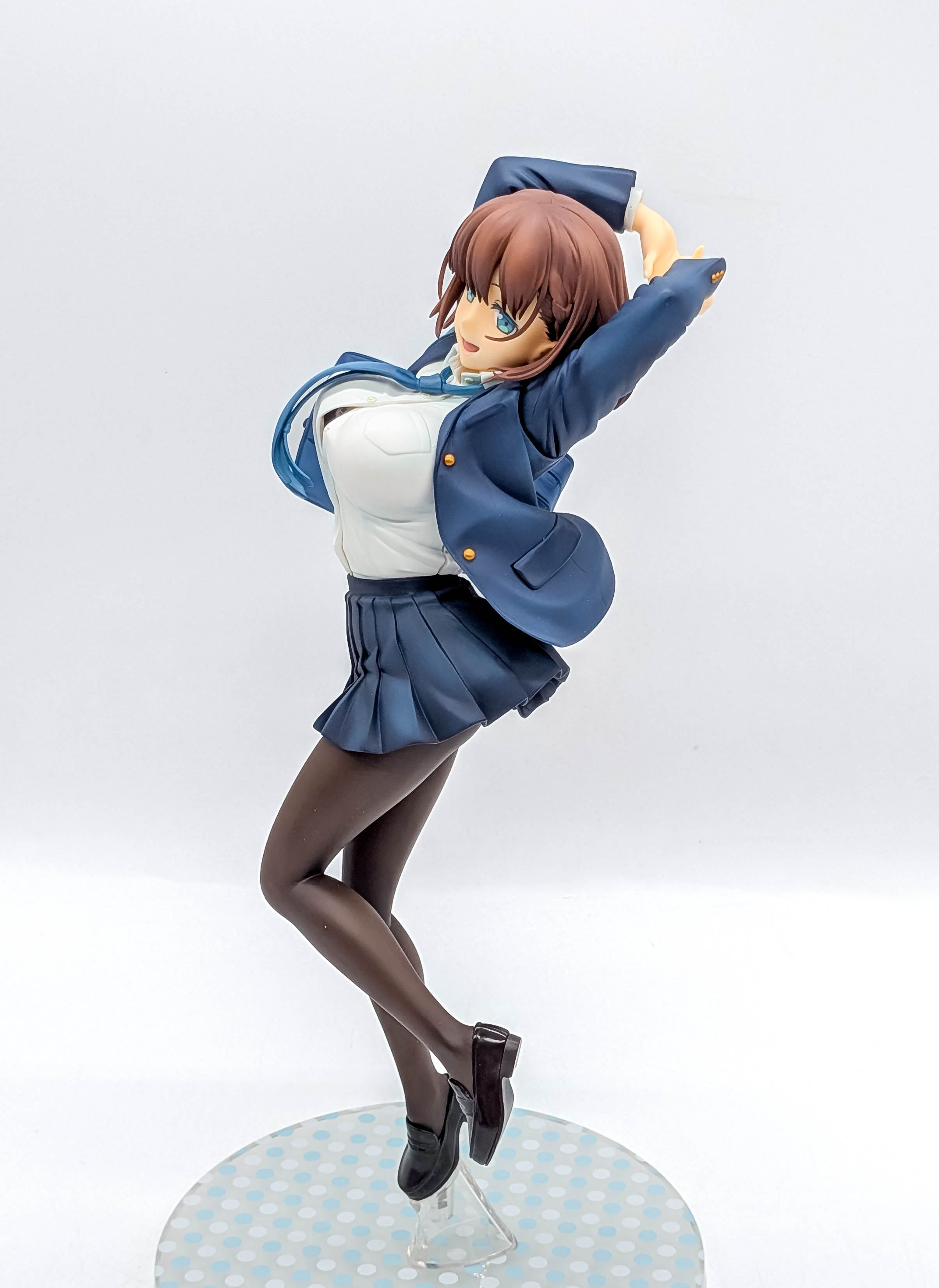 Ai-chan figure three-quarter side view with skirt tights and school bag