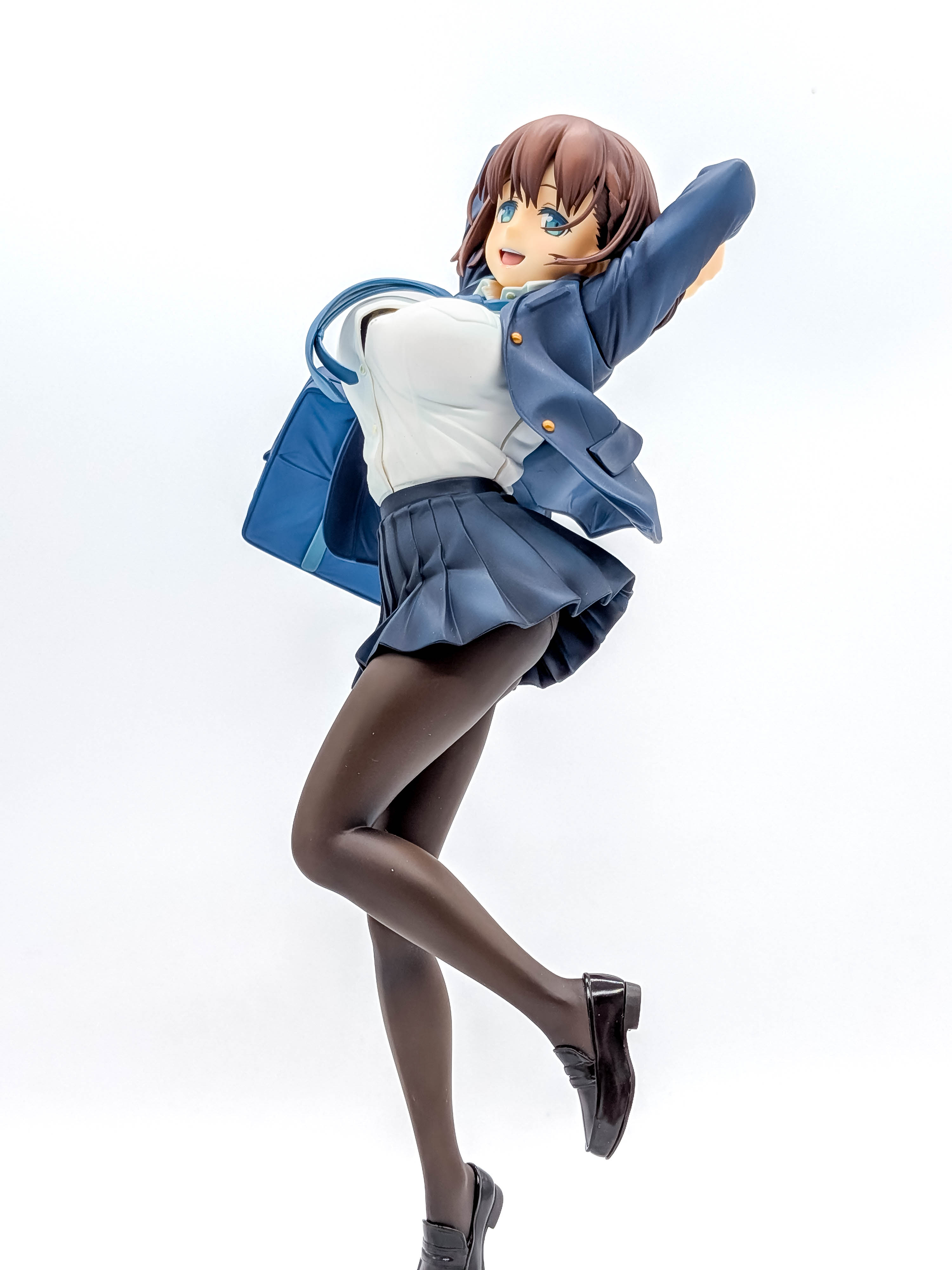 Ai-chan figure low front full view with pleated skirt and dark tights