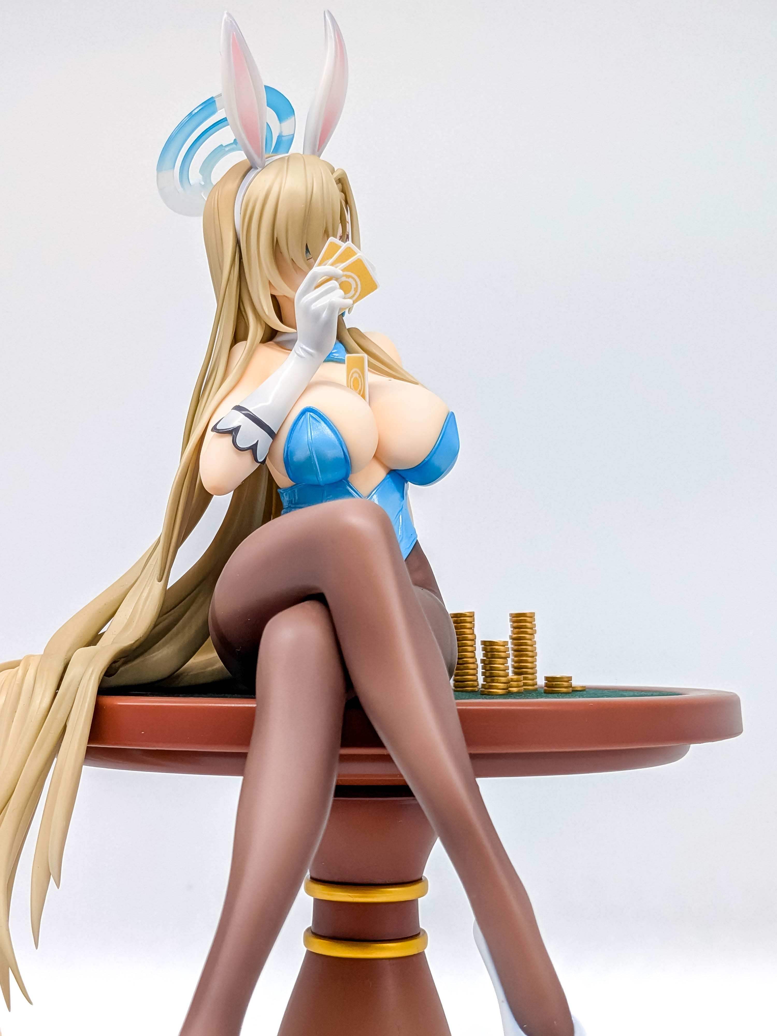 Asuna Ichinose Bunny Girl figure side view with brown stockings and crossed legs