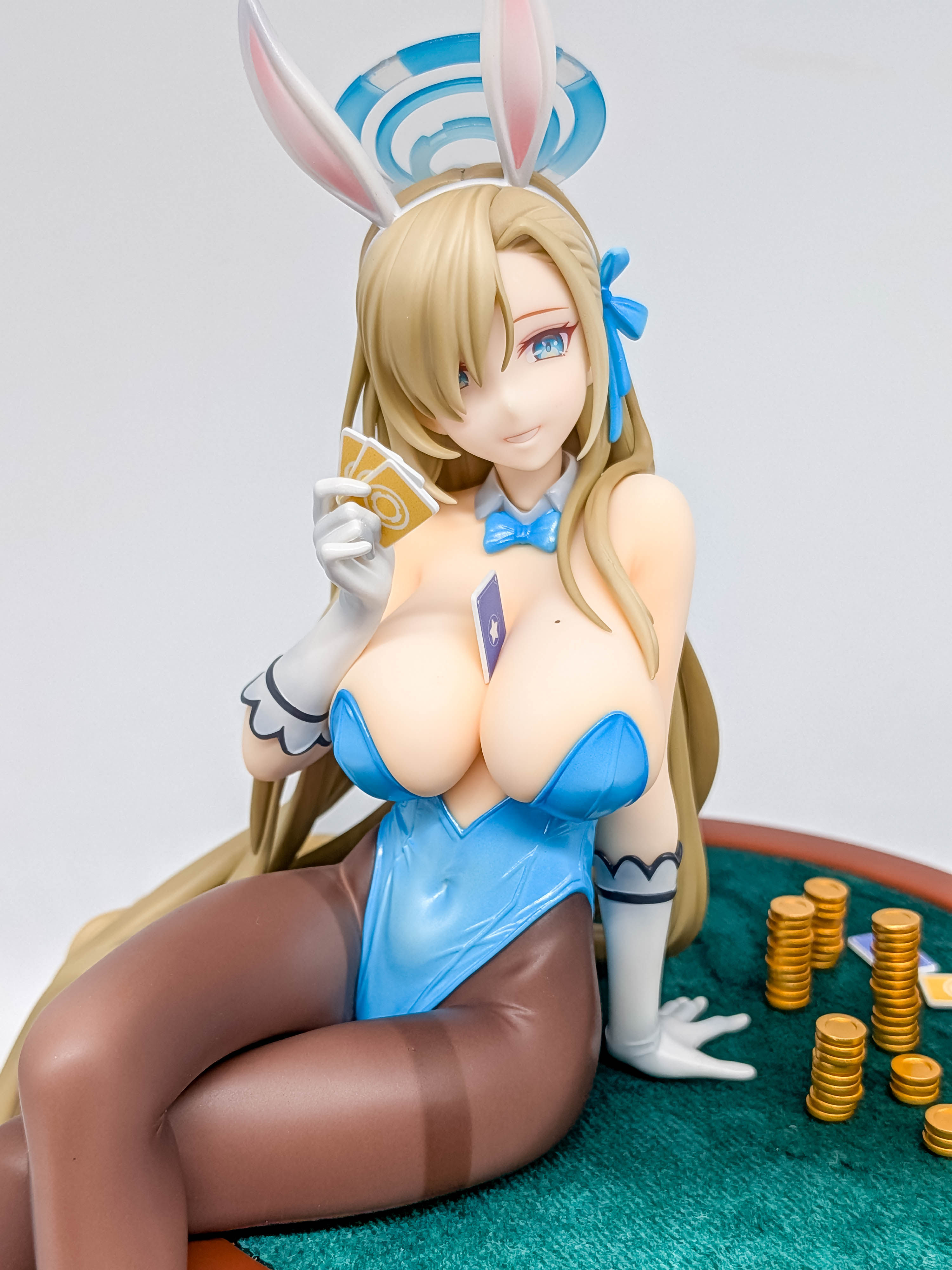 Asuna Ichinose Bunny Girl figure face bunny ears and blue halo close-up