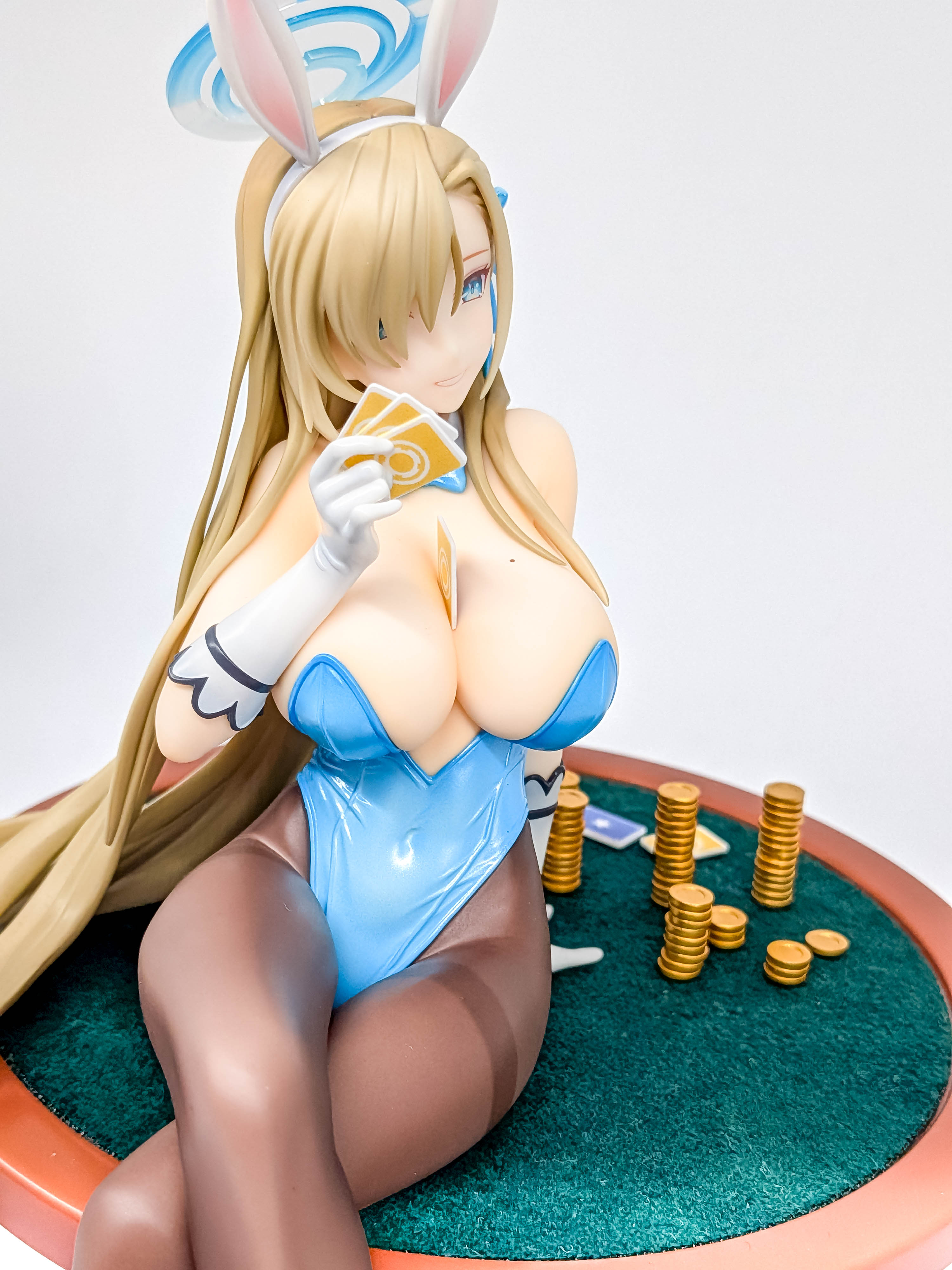Asuna Ichinose Bunny Girl figure playing cards blue costume and upper-body detail