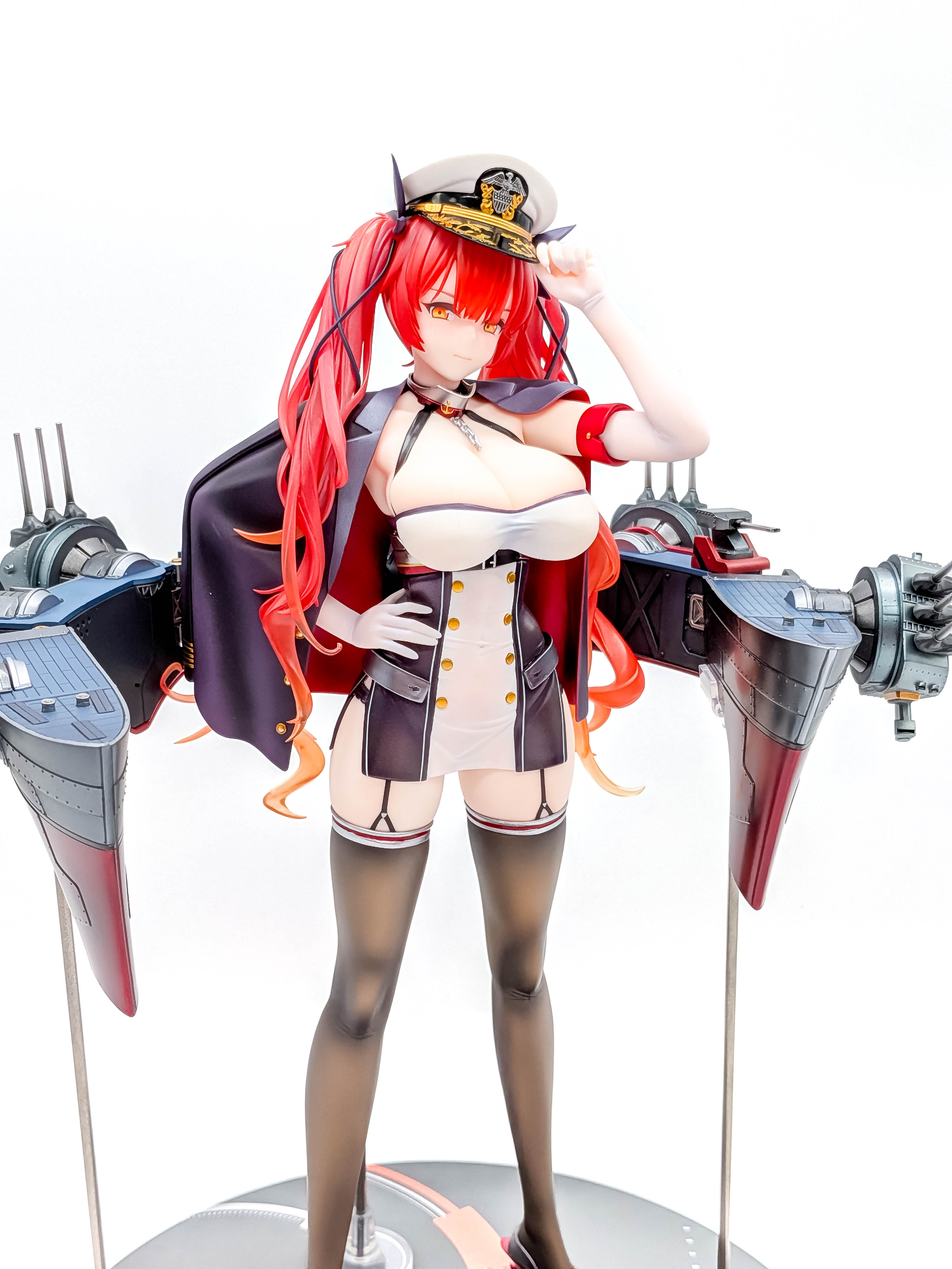 Close front view of Honolulu surrounded by detailed naval rigging