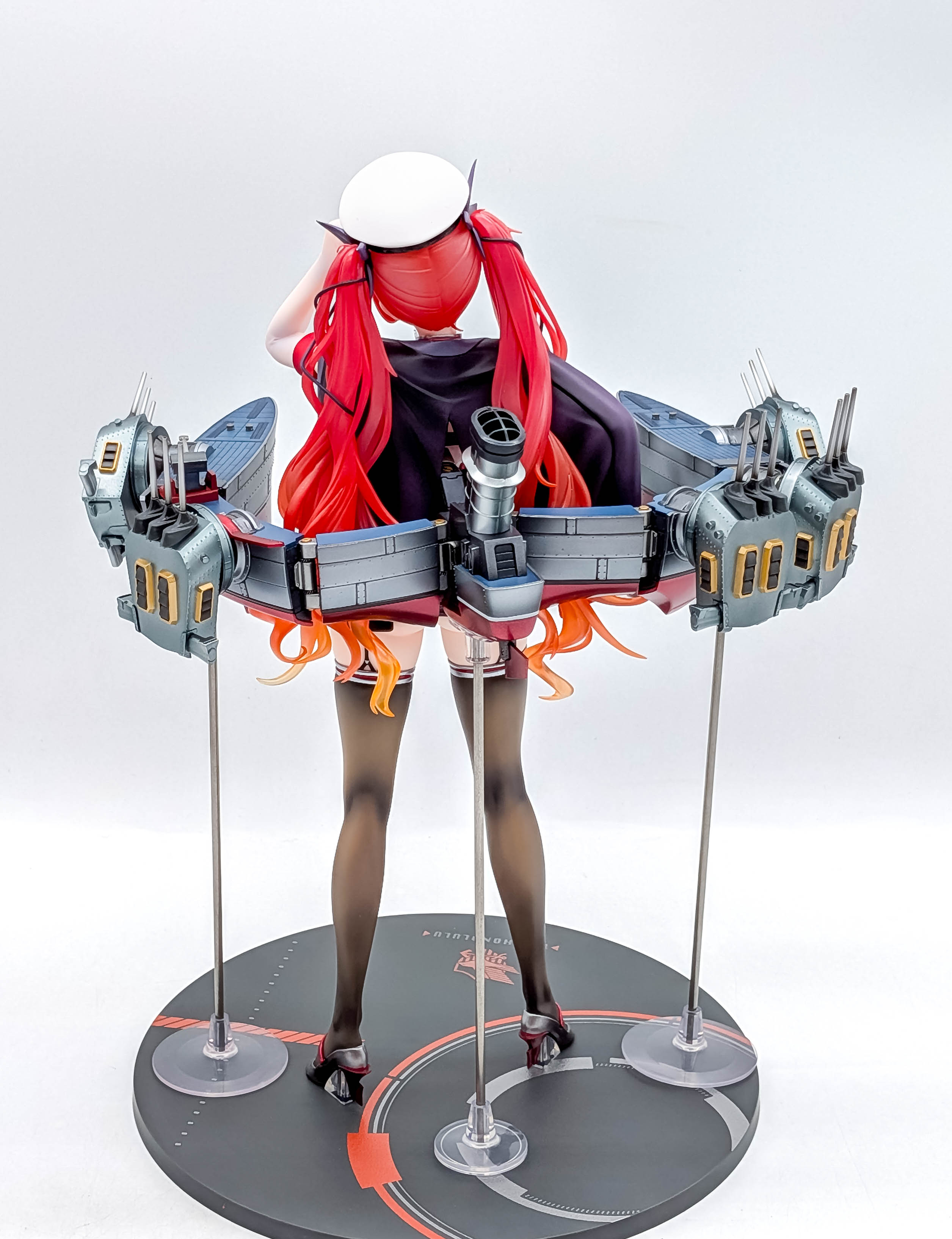 Rear view of Honolulu with complete ALTER naval rigging