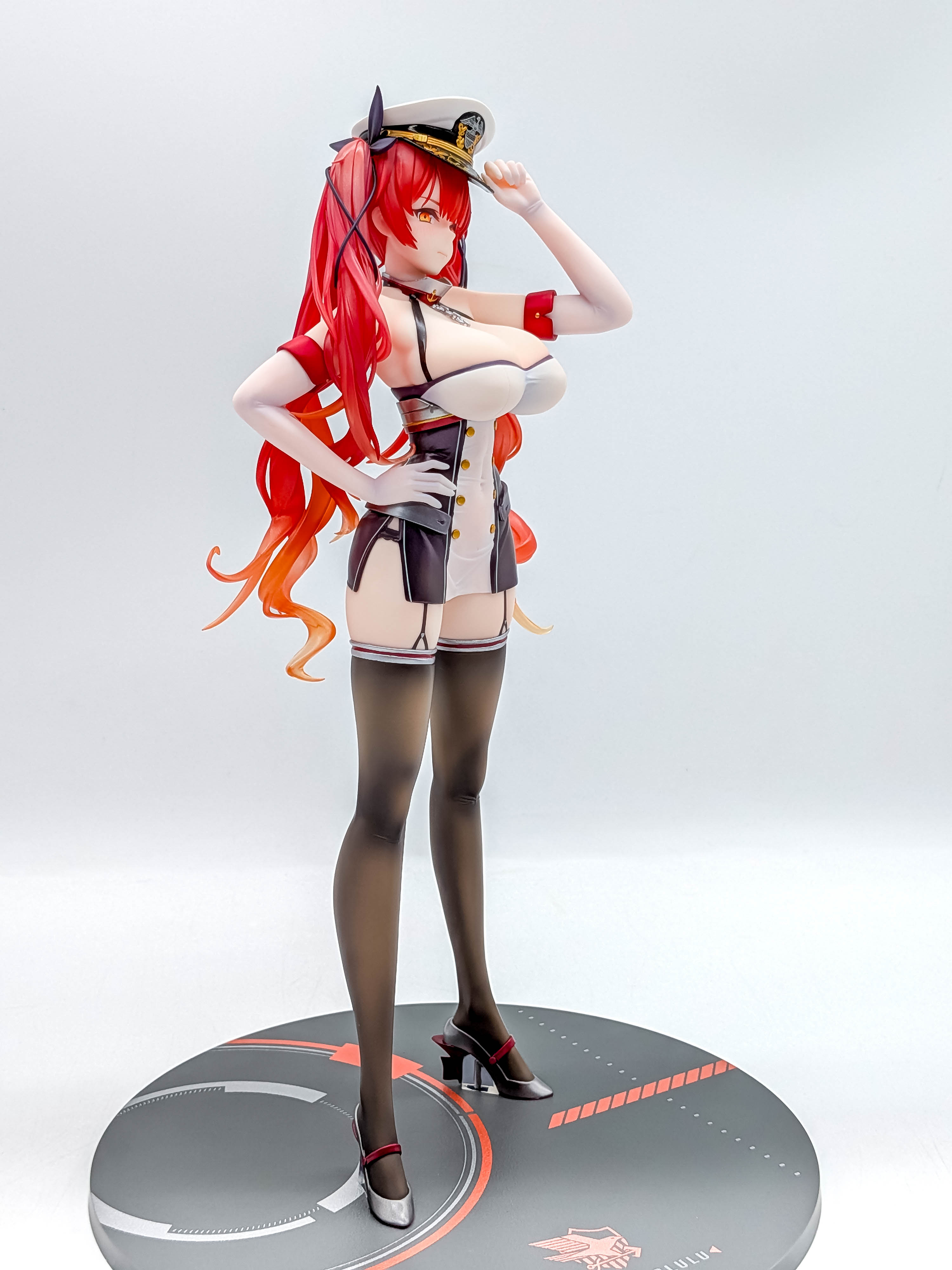 Honolulu full three-quarter view showing long legs and thigh-high stockings