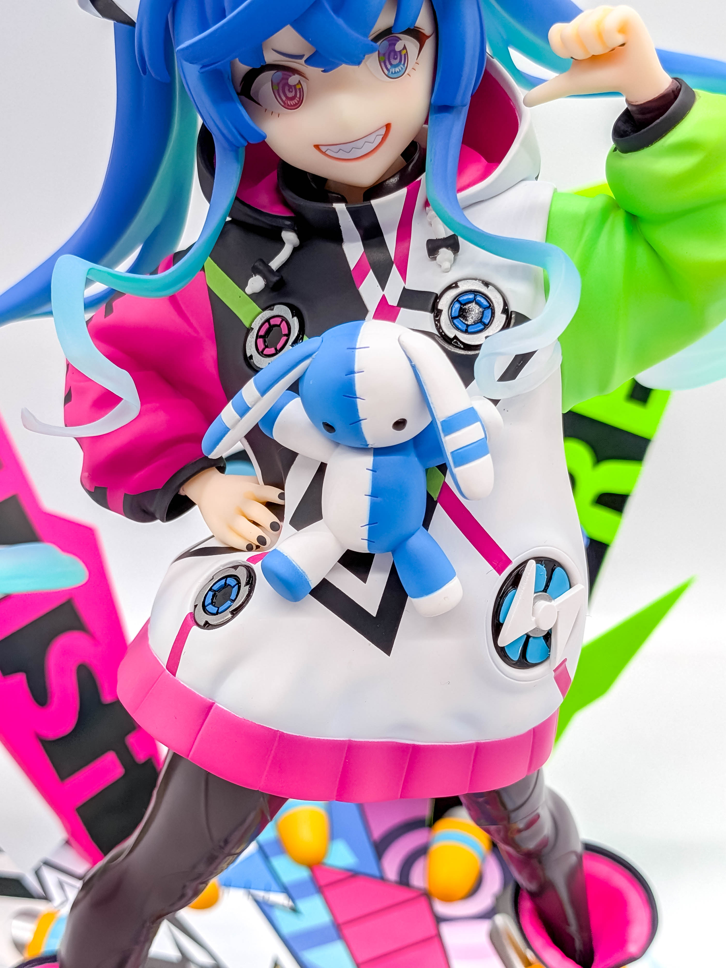 Twin Turbo figure racewear plush mascot and costume details close-up
