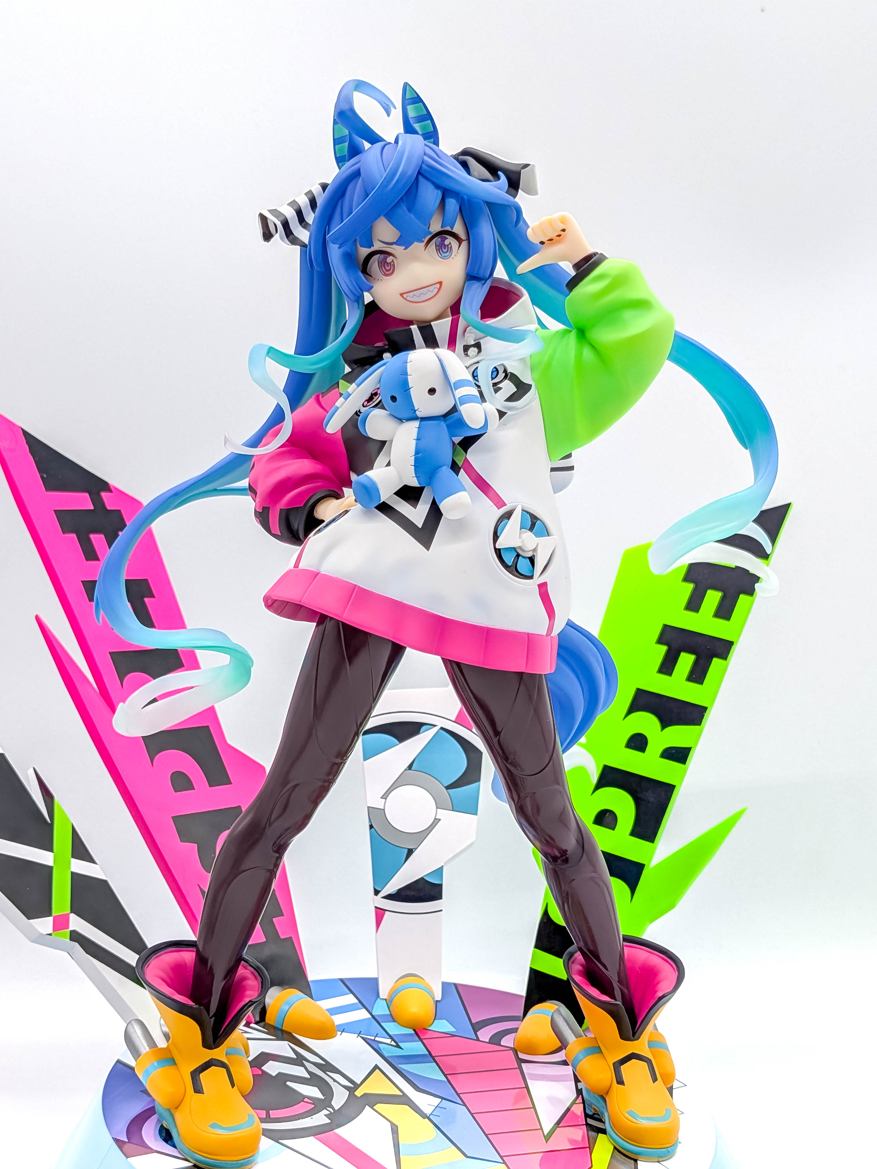 Twin Turbo figure low front view with colorful display base
